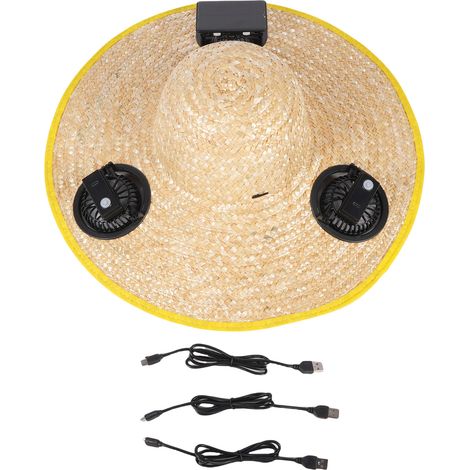 Chapeau de ventilateur solaire, Rechargeable par USB, pare-soleil avec voix AI, pour serre, assainissement, agriculture, cueillette de thé, pêche, travail en plein air (1/5)