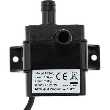 Anself Mini Ultraleise Wasser-/Ölpumpe DC12V 5W, bürstenlos, wasserdicht und tauchfähig, für Springbrunnen/Aquarien, Fördermenge 260 l/h, Förderhöhe 350 cm (1/5)