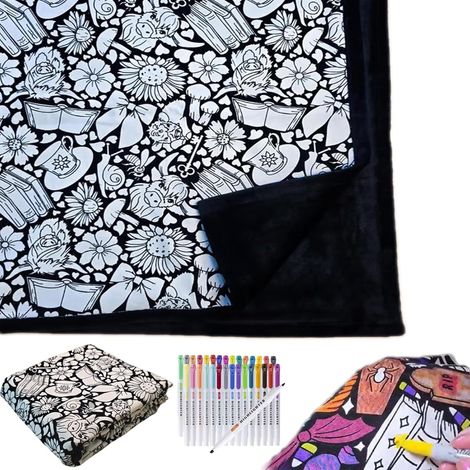 Colorez votre propre couverture, 2026, nouvelle couverture de peinture à faire soi-même, projet d'art créatif personnalisé, décoration d'intérieur confortable, idéale (vache) (1/5)