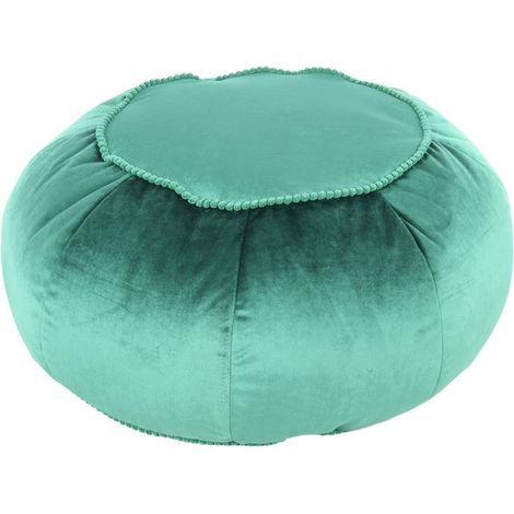 Pouf Rotondo Taj Mahal in Velluto Verde (1/3)