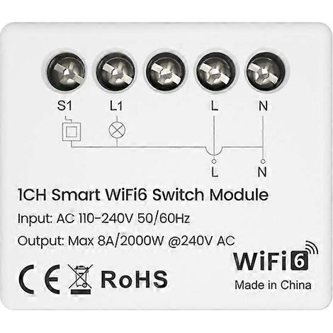 Tuya WiFi6 16A Mini Smart-Schaltmodul mit Echtzeit-Verbrauchsüberwachung und Fernsteuerung per App. (1/5)