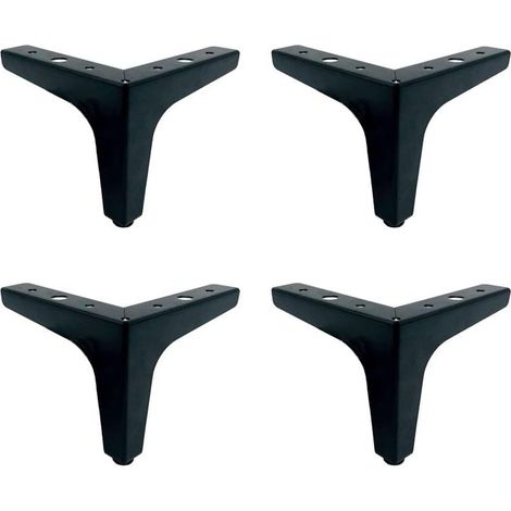 Möbelfüße – 15 cm Sofafüße – 4er-Set dreieckige Metall-Möbelfüße – schwarze Ersatz-Schrankfüße – Möbelfüße für Sofa, Stuhl und Tisch (1/4)