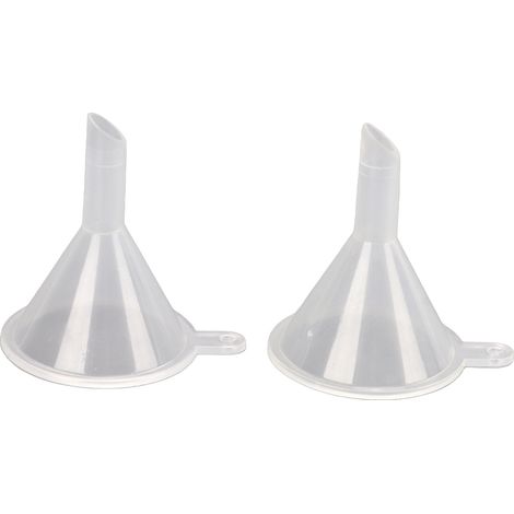 2-teiliger, tragbarer Mini-Trichter aus transparentem Kunststoff für Flüssigkeiten, Pulver, ätherische Öle und Parfums (1/4)