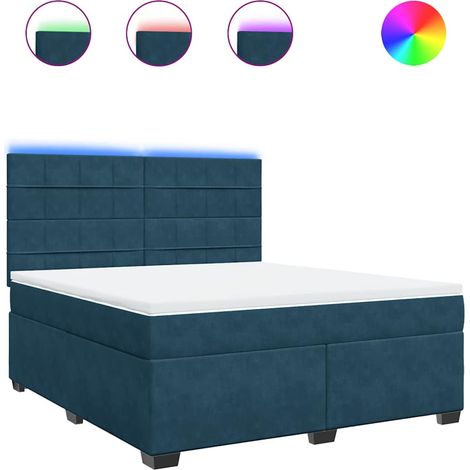 Maison Exclusive - Giroletto a Molle con Materasso Blu 180x200 cm in Velluto (1/5)