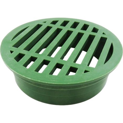 Grille de Drainage ronde en plastique de 4 pouces, couverture de Drain de pelouse pour Patio paysager vert (1/5)