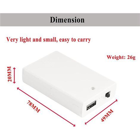 Convertisseur de batterie USB portable à 8 cellules, compatible avec les lampes LED 5V - adaptateur secteur, adapté à une utilisation intérieure et extérieure. (1/3)