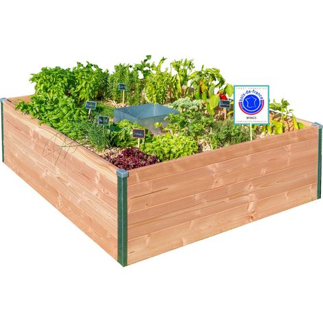 Carré potager en bois Douglas 120 x 115 x 48 cm – Composteur intégré – Fabrication française – Éco-conçu pour permaculture – Mon Petit Potager
