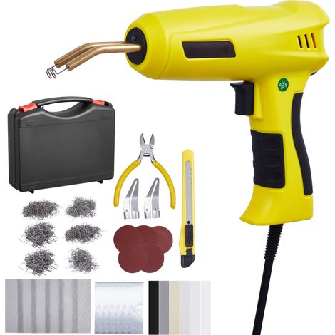 Mophorn Kit de soldadura de plástico, pistola soldadora de plástico de 220 W con 1200 grapas calientes y 76 varillas de soldadura (1/5)