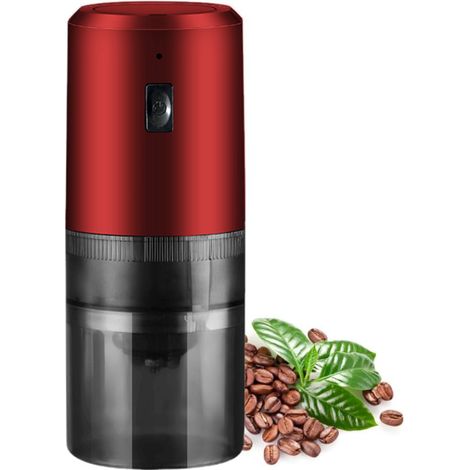Moulin à café électrique - moulin à café - cafetière - moulin à café - plastique - rouge (1/5)