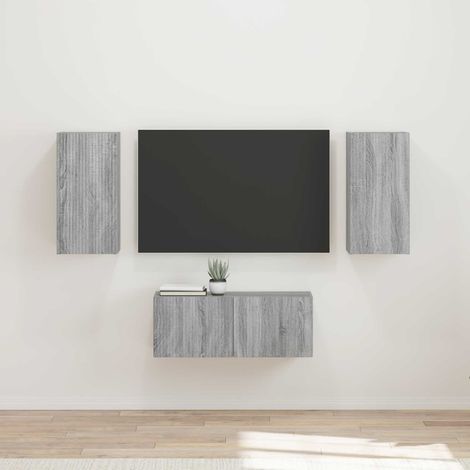 TV-Schrankset Wandmontiert 6 pcs Graues Sonoma Holzwerkstoff