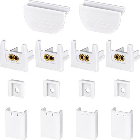 Ensemble de 14 accessoires pour stores enrouleurs plissés, fixations sans perçage, supports de fixation et d'installation, accessoires pour rideaux
