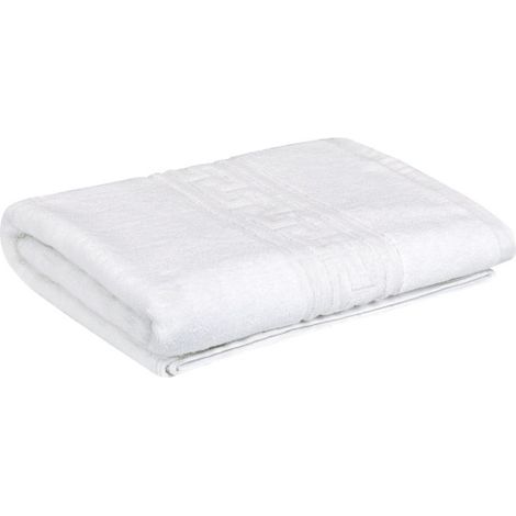 Toalla de ducha blanca con cenefa decorativa en tejido de algodón MEDUSA VALENTO