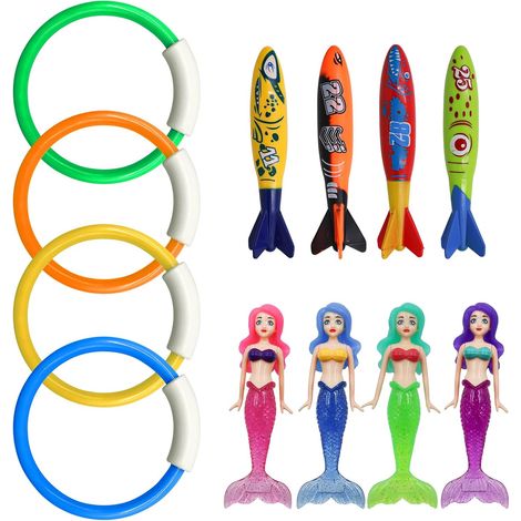 12 Pieces Diving Toys for Children Swimming Toy for Swimming Pool Swimming Toys for Diving Swimming Diving Game for Children 4-12 Years Old Boy Girl Gift (1/5)
