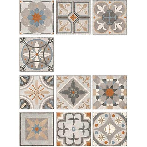 Lot de 10 stickers carrelage à faire soi-même pour décorer meubles, cheminées et crédences. (1/5)
