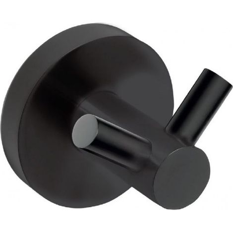 Crochet double de salle de bain en laiton, fixation sans vis, noir (104106030) (1/3)