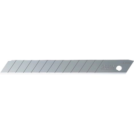 Lames de hachage OLFA 9 mm en acier inoxydable, paquet de 10. (1/2)
