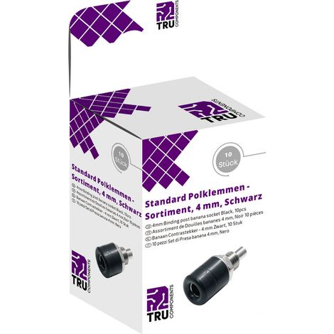 TRU COMPONENTS  Laborsteckverbinder-Sortiment Buchse, Einbau vertikal  Schwarz 10 St. (1/5)