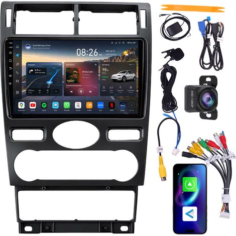 Autoradio 9" Ford Mondeo 2004-2006 Quad-Core 4+64 Go CarPlay Android Auto WiFi 6 GPS Bluetooth Caméra AHD (1/5)
