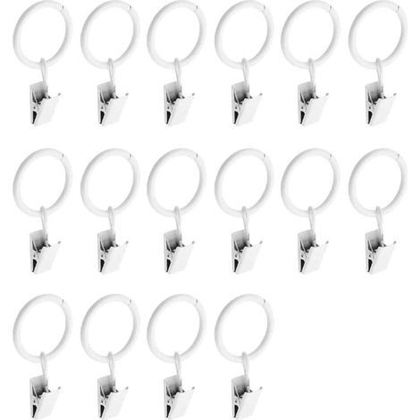 Set mit 14 Clipringen für Gardinenstangen mit einem Durchmesser von 1,6 cm bis 1,9 cm, weiß (1/5)