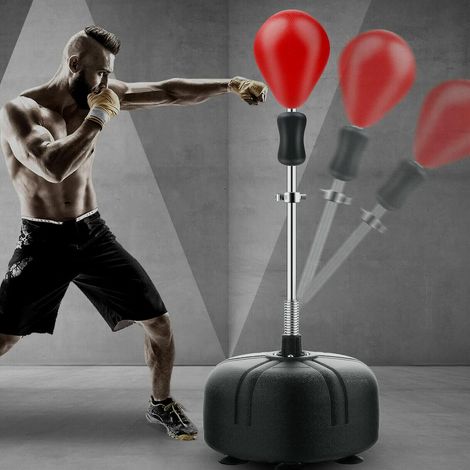 Punchingball 120-160 cm, ballon de boxe sur pied, ensemble de sac de frappe, set de boxe, hauteur réglable, convient pour les adultes, garçons et filles à partir de 8 ans (1/5)