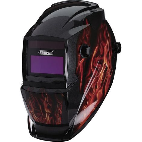 Draper Auto VarioShade Storm Force Auto-Darkening Welding Helmet with Red Flames Pattern (Model 02513) (1/2)