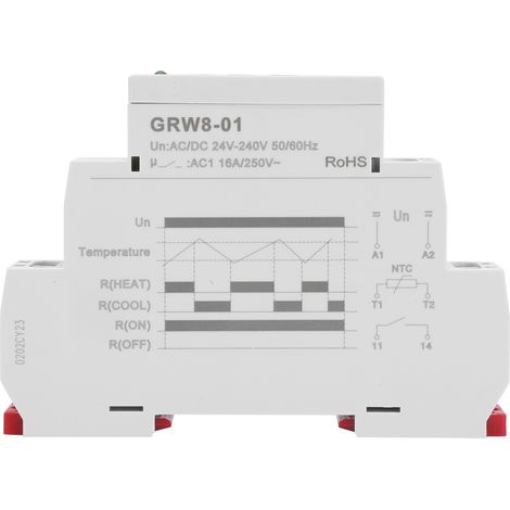Relais de régulation de température avec voyant LED indiquant les températures hautes/basses - Moniteur avec sonde GRW8-01 (1/5)