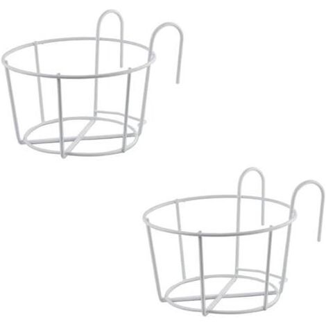 2 Pièces Support Fleurs Rond Crochet,Support Jardiniere Balcon Rond,Support Pot Métal Clôture,Pot Plante Garde Corps Suspendu Clôture,Convient pour Balcon,Jardin,Clôture,Intérieur Et Extérieur (1/5)