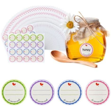 Round Self-Adhesive Label - 800 pieces, Round Label 38mm 4 Colors - Jam/Preservation (1/5)