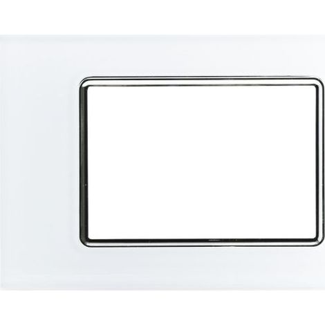 Placca Bianca Vetro 504 4M Moduli Compatibile con Living Light TOT8004BL-1