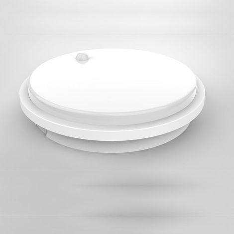Hublot LED Extérieur Rond 10W IP54 avec détecteur de mouvement - Blanc - SILUMEN (1/7)