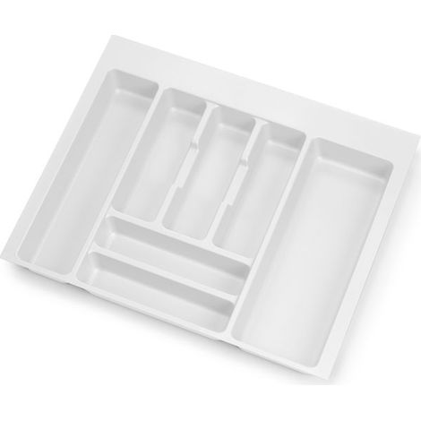 Emuca – Range couverts 8333315 pour tiroirs Vertex et Concept – Plastique blanc – Dimensions 522mm x 473mm – Profondeur 500mm, module 600mm