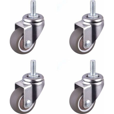 TPE silent caster flat wheel universal wheel 4pcs 1 inch universal screw M615 (1/5)
