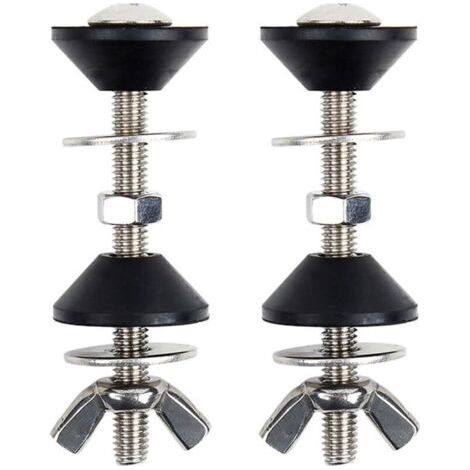 Boulons de réservoir de toilette en acier inoxydable durable – Fixations de toilettes avec kit de joint de réservoir de toilette – Kit de chasse d'eau à couplage étroit – 2 boulons de toilette en