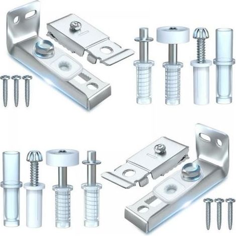 Lot de 2 pièces de rechange pour porte coulissante pliante – Pivots 3/8' et roues 7/8' – Kit de quincaillerie pour portes jusqu'à 50 lbs (1/4)
