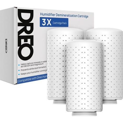 Lot de 3 cartouches détartrantes pour humidificateur - Compatible avec HM512S/713/713S/717S - Empêche les dépôts de calcaire, filtre l'eau dure et élimine efficacement la poussière blanche (1/5)