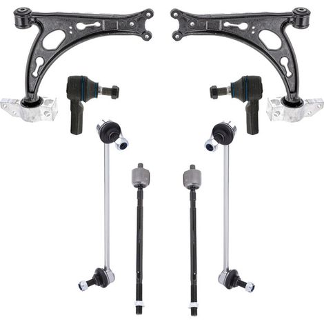 KIT BRACCIO OSCILLANTE 8 PEZZI COMPATIBILE CON SEAT ALTEA (5P1) 1.6 TDI / Kit Sospensione Completo OE/OEM / Bracci Oscillanti + Testine Sterzo / Sostituzione Diretta OEM