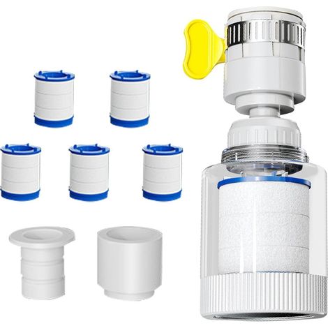 Wasserhahnfilter für Spülbecken, 360° drehbarer Trinkwasserreiniger Wasserfilter zur Montage am Wasserhahn für Küchen, Badezimmer, Spülbecken, Badewannen, Wohnungen und Studentenwohnheime (1/5)