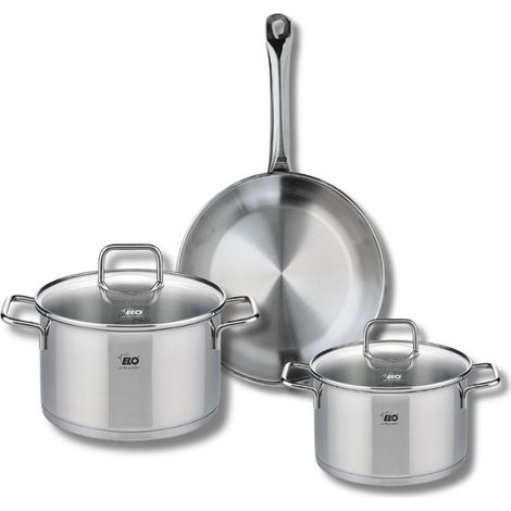 Ensemble de 1 Poêle de cuisson 24 cm et 2 faitouts 16 et 20 cm Elo Profi Citrin (1/5)