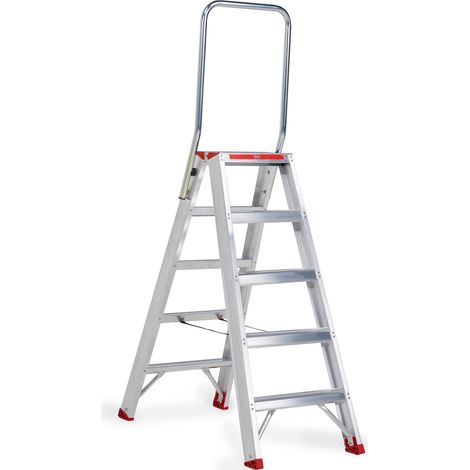 Altrex Sierra beidseitig begehbare Stufenstehleiter SDO 5 Stufen mit Bügel
