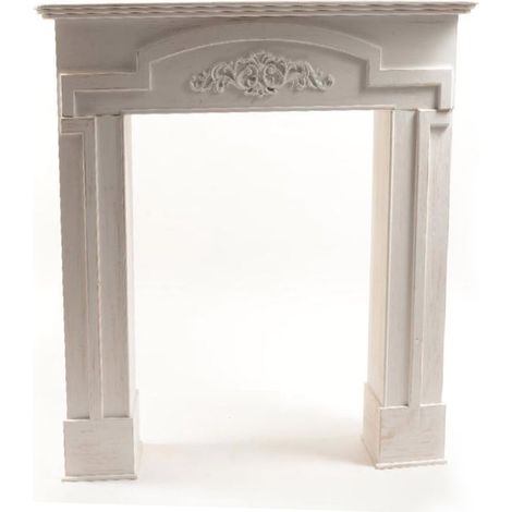 Struttura caminetto natalizio in legno per decorazioni natalizie h 95 cm -Con cassetti (1/2)