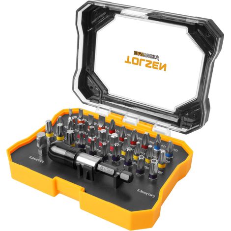 JUEGO 32 PZS PUNTAS MIXTAS CUADRO 1/4" TOLSEN
