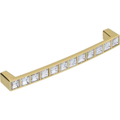 4-teiliges Set Kristallgriffe, moderne Schranktürgriffe, Diamanten, Doppellochabstand 128 mm, Schubladenknöpfe (1/5)