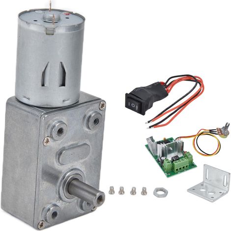 Moteur Électrique 6V JGY370 avec Réducteur à Vis Turbo, 50RPM, Contrôleur de Vitesse Intégré, Mini Moteur à Engrenages DC Basse Tension (1/5)