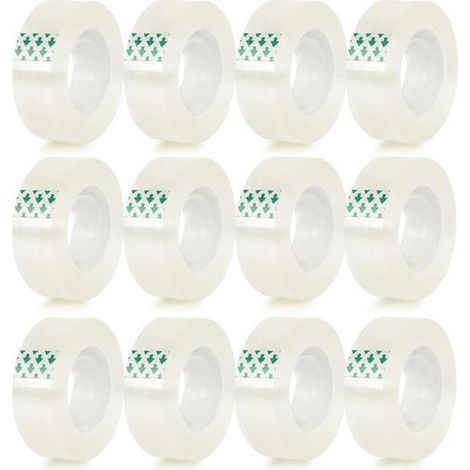 12 rouleaux de ruban adhésif transparent, recharges pour distributeur de ruban adhésif de bureau (1/5)