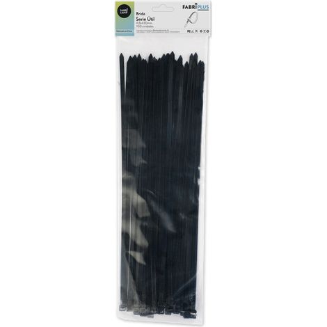 Sachet de 100 colliers de serrage noirs 4,8x430mm 100% nylon 66 solide et durable
