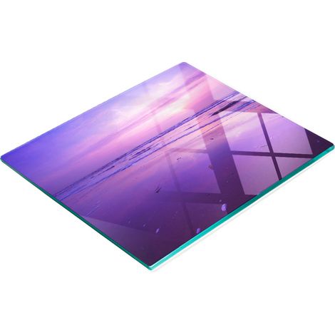 Pannello decorativo multifunzionale in vetro con motivo tramonto sul mare, 60x52 cm. (1/5)