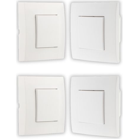 Otio – Lot de 2 interrupteurs va et vient sans fil – Portée 100m – Compatible ampoules LED, halogènes, fluocompactes – Installation sans travaux