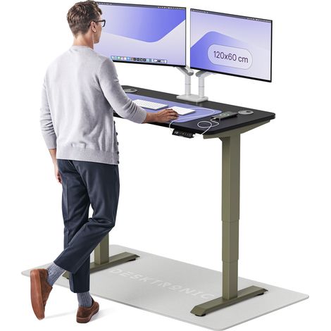Desktronic Bureau assis debout HomePro - 120x60cm - Vert/Noir