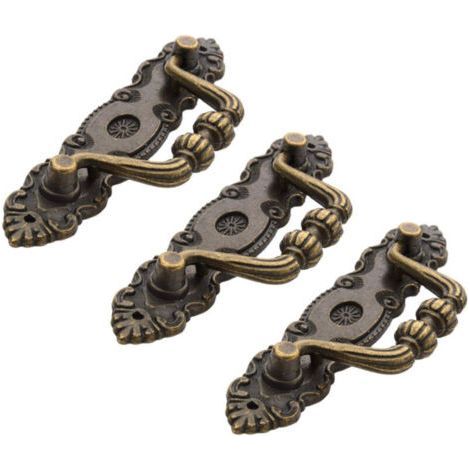 Set mit 3 Vintage-Möbelgriffen aus Zinklegierung, Farbe Antikbronze (1/5)