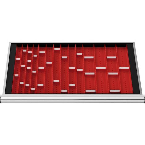 STIER Schubladeneinteilung Muldenplatten BLH 50 mm Innenmaß 800x450 mm 6 MP mit 2 Mulden